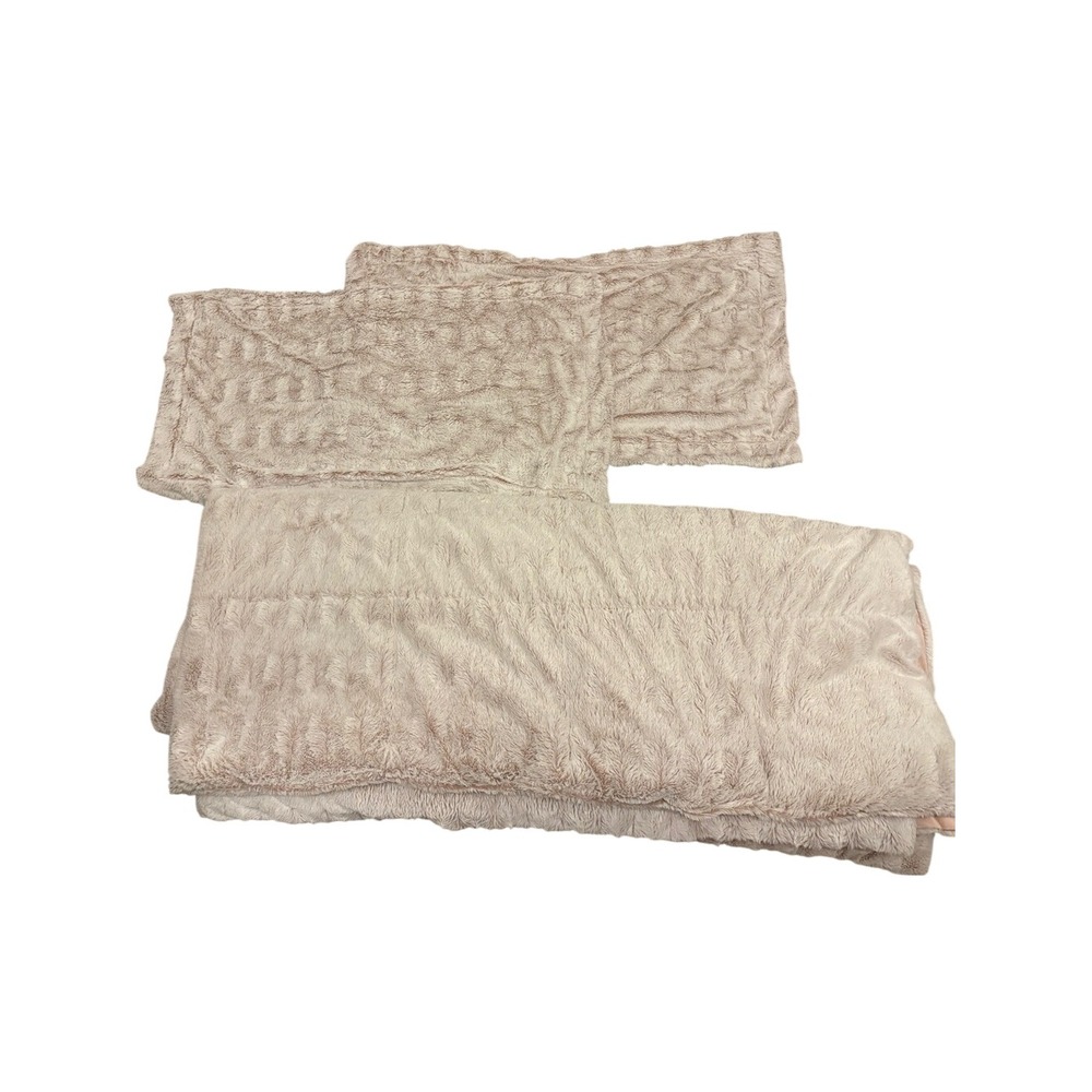 Madison Park Plush California King Comforter w/2 Shams - Light Blush Pink